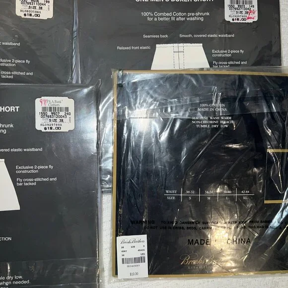 JOS. A. BANK NEW MEN’S BOXER SHORTS SIZE 38 & Brooks Bros LG VARIETY PACK OF 4 - Picture 6 of 6